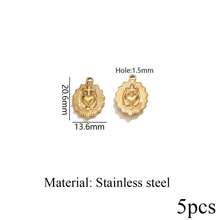 5pcs Stainless Steel 18K Gold Plated Textured Heart Shaped Asymmetrical Pendant, Earrings Necklace DIY Jewelry Making, Suitable For Women - Pendants - View 10