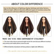 Afro Curly V Part Wig Synthetic Braided Hair Texture With Unique Bouncy Curls In The End 20/26 Inch Soft Curly Full Hair V Part Wigs For Women - Blonde Highlight - View 9