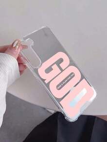 1pc Personalized Pink God Slogan Graphic Mirror Acrylic Shockproof Phone Case, Compatible With Iphone 13/11/17/17pro/16/14/15/15pro/15 Plus/15 Promax/7plus/8plus/X/Xs Max/Xr/11pro/12pro/13pro/14pro/12mini/13mini/11promax/12promax/13promax/14promax/14plus/17pro Max/17Air/6/6s Plus/7/8/16Pro/16plus/16promax/Se2/17promax And Galaxy/A54/A14/A12/A13/A15/A32/A33/A24/A52S/S20/S21/S22/S23/S24/S23Plus/S24ultra/S25/A15/A33/A23 - 款式1(1件) - 查看 5