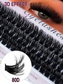 OBOVAY 300/60 簇假睫毛，大容量假睫毛，8-16mm 混合长度睫毛套装，新手 DIY 家用睫毛嫁接套装，睫毛簇，单根假睫毛，蓬松浓密混合仿貂毛睫毛，适合日常通勤、约会、音乐节佩戴，放大双眼 - C - 查看 14