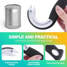 Easy Grip 2-Pack Can Opener Tool For Weak Hands, Arthritis & Seniors, Effortless Pull Tab Opener For Soda, Soup, Pet Food Cans, Nail Protector - 1 - View 4