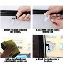 2 tấm rèm cuốn tự động màu bạc cản sáng, rèm che nắng di động có giác hút, không cần lắp đặt, bảo vệ sự riêng tư trong văn phòng, nhà ở, nhà bếp. - Bạc - Xem 8