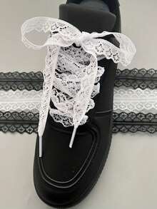2 piezas Cordones de encaje DIY, accesorios de estilo ballet lindos para niñas, para zapatos de entrenamiento alemanes, cordones decorativos de encaje de seda blanca, regalo del Día de la Madre, decoración de dormitorio, jardín, decoración de cocina, verano, playa, artículos esenciales de viaje, decoración de habitación, Squishy, graduación - Multicolor - Ver 2