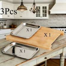 3Pcs Thickened Bamboo Chopping Board With Sliding Tray And Storage Drawer, Versatile Kitchen Cutting Board With Serving Plates For Home Cooking - 3Pcs Package - View 2