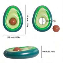 Inflatable Avocado Float, Adult Swimming Ring, Beach Vacation Photo Prop With Detachable Fruit Core Ball, Pool Party Gag Gift, Thick, Pool Inflatable, Beach Essentials, Pool Float - Green Avocado Floats - View 7