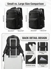 Ba lô du lịch nén chân không, kích thước 40x30x20cm, được Ryanair chấp thuận, có khả năng mở hoàn toàn 180°, chống thấm nước, tăng thêm 30% không gian chứa đồ. - Nhiều màu - Xem 4
