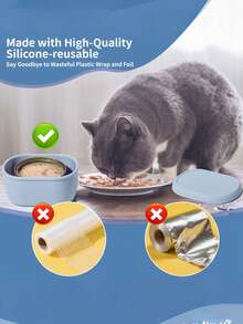 Reusable Cat Food Storage Container, Reusable Airtight Cat Food Canister, Pet Food Can, Silicone Seal Lid, Leak-Proof Design, Suitable For Wet Cat Food, Keeps Food Fresh, Locks In Freshness And Prevents Spillage - Multicolor - View 5