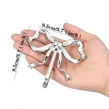4 móc treo tường hình nơ bạc, móc treo tường trang trí hình nơ bằng đồng thau, thích hợp để treo quần áo, cốc cà phê, mũ, túi xách, khăn tắm và đồ trang trí phòng. - Xem 10