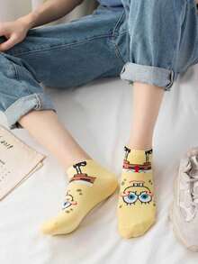 SpongeBob SquarePants 5 Pairs Women's Cartoon Ankle Socks, Thin Casual Sports Socks, Spring/Summer - Multicolor - View 6