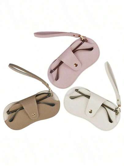 1 chiếc hộp đựng kính mắt bằng da mềm thời trang, túi đựng kính mắt unisex, hộp đựng kính mắt di động có dây đeo cổ tay, hộp đựng kính mắt phong cách, phụ kiện du lịch thiết yếu, giá đỡ kính bảo vệ, túi đựng kính râm, phụ kiện kính mắt bền chắc, nhỏ gọn, giải pháp mang theo hàng ngày. Hộp đựng bằng da chất lượng cao.
