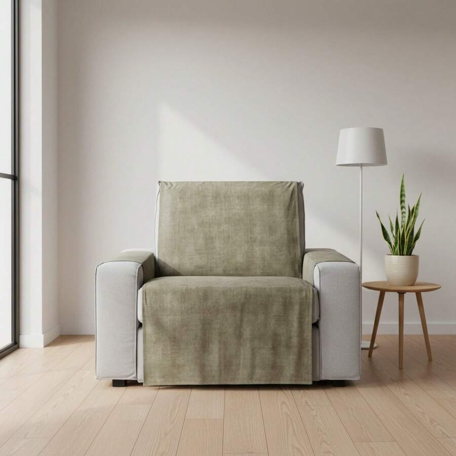 Kiva Housse universelle et polyvalente pour canapé 1 place, disponible en plusieurs couleurs – Housse de protection facile à installer pour le dossier, l'assise et les accoudoirs - Turin 2 Mink - Voir 1