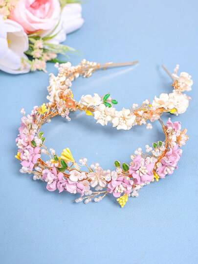 1pc Handmade Braided Headband, Bridal Wedding Headdress, Casual Party Accessory,Summer,Hair Accessaries,Holiday