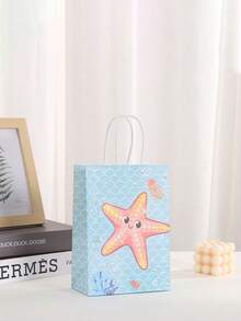 4/12/25pcs Cute Cartoon Ocean Series Design Gift Bags, Various Seahorse, Starfish, Shell, Mermaid, Squid, Pearl Patterns, Suitable For Wedding, Bridal Party, Birthday, Business Shopping, Party Favors, Graduation - Colorful Paper Bags Gifts, Suitable For Holidays, Events, Reunions, Parties And Various Occasions - Multicolor - View 9