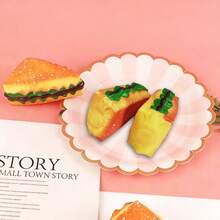 1pc Stress Relief Squishy Bread Toy, Slow Rising Soft Simulation Toast Model, Realistic Putty Texture Stress Relief Toy, Food Photography Prop (Toast Style) - Multicolor - View 2