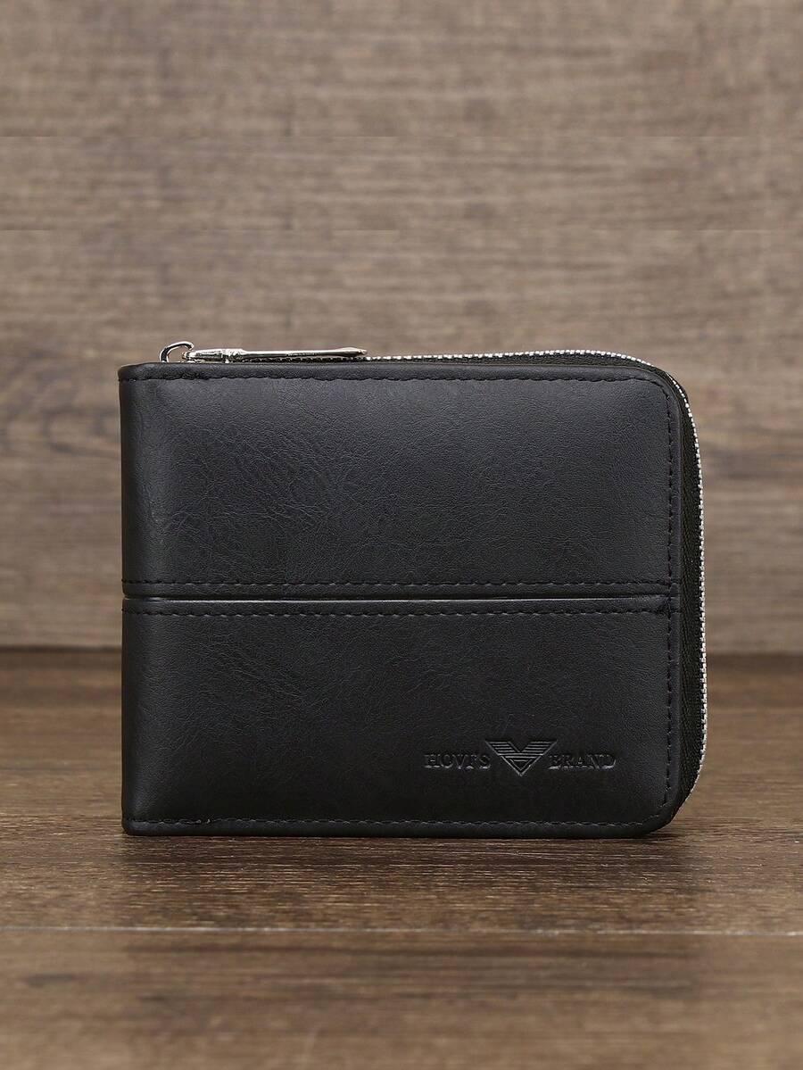 KAIDUCH Fashionable Retro Men's Short Wallet, Multi-Card Slot Large Capacity Portable Multifunctional Wallet, Christmas Gift For Men Wallet Mini Wallet Purse Wallet Men Wallet Leather Small Wallet Cute Wallet Travel Essential Summer - Black - View 1