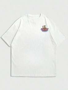 Men's Leisure Shirt In Holiday Style With Print, Short-Sleeved, Comfortable And Breathable, Suitable For Summer. - White - View 5