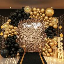 98pcs Graduation Balloon Garland Kit, Black Gold Balloons And Gold Confetti Balloons With 32 Inch 2026 Number Balloons & Gradua Tion Mylar Balloons For Graduation Decorations 2026 Class Grad Retirement Men Birthday Party Prom Masquerade Anniversary Decorations - 多色 - 查看 5