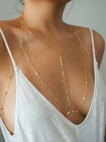 1 chiếc dây đeo thân gợi cảm đính sequin thời trang dành cho nữ, kiểu dáng Bohemian với mặt dây chuyền tròn, thích hợp cho các bữa tiệc bãi biển và kỳ nghỉ. - Nhiều màu - Xem 1