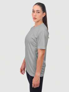 Kit Of 2 Women's Dry Short Sleeve T-Shirts For Basic Gym Workout - Azul marino/gris - Ver 5