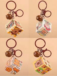 Móc khóa hình hoạt hình Capybara 3D có chuông - Có móc khóa hình con tôm hùm, Thích hợp cho ví nữ, ba lô, đồ trang trí điện thoại, phụ kiện móc khóa - Quà tặng sáng tạo cho sinh nhật, đám cưới, tiệc ngày lễ - Nhiều màu - Xem 2