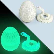 1pc 30cm Posable Viper Sculpture - Soft Adjustable Snake Toy With Snake Egg, Mythical Creature Design, Home Decor Stress Relief Toy, Suitable For Christmas, Halloween And Other Holiday Gifts, For 14+ Years Old (Random Eye Color), Finger Toy - Multicolor - View 9