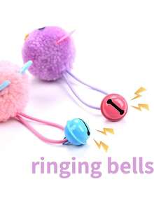 4pcs Cat Toys Set, Plush Ball With Bell, Plush Cat Ball Toys With Bells, Cute Cat Mouse Toys With Sound & Chewing Design, Interactive Indoor Cat Toys To Relieve Boredom And Destructive Behavior - View 2
