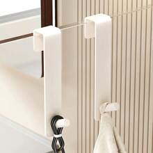 1/2pcs Plastic S-Shaped Bathroom Shower Door Hanging Hook, Towel Rack Mounted On Glass Door - Multicolor - View 9