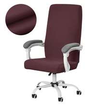 1pc Stretchy Thin Fabric Office Chair Cover, Anti-Dirty Computer Chair Slipcover, Modern Removable & Washable Office Seat Cover - Multicolor - View 16