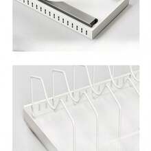 1个滑动式锅盖收纳架，橱柜式锅盖和烘焙用具架，拉出式厨具收纳架 - 白色 - 查看 11