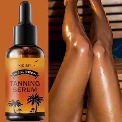 Xioimy 35ml Aceite bronceador sin sol de coco, resistente al agua y de larga duración para bronceado en interiores, botella rociadora y con tapa abatible para un uso cómodo y portátil, aceite bronceador sin oxibenzona a base de coco