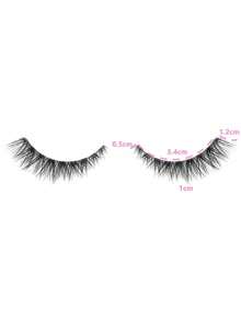 7 Pairs 5-12mm Natural Criss-Cross Transparent Stem False Eyelashes, Suitable For Parties, Festivals, Etc. - Black - View 11