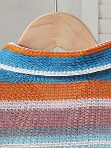 2pcs Young BoySummer Striped Short Sleeve Cardigan And Shorts Set, Fashionable Casual - Multicolor - View 7