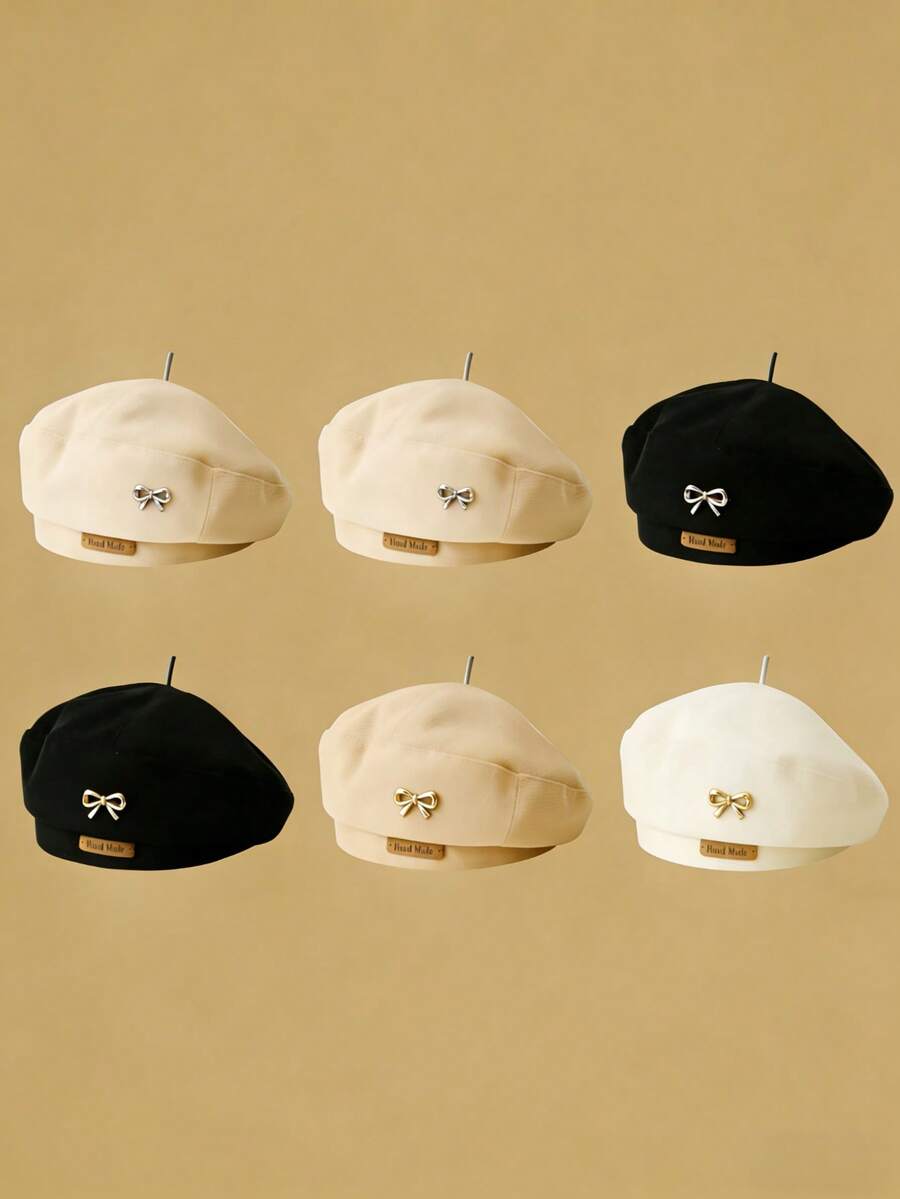 Mũ beret thời trang cho những buổi đi chơi hàng ngày, hẹn hò cà phê và phong cách đường phố sành điệu., Mùa hè, Đi biển, Mũ - Nhiều màu - Xem 1