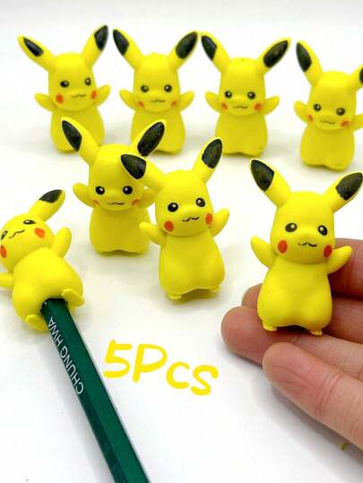 3/5 buc Pokemon Cartoon 3D Stereo multifuncțional cutie de creion, capac de creion, radieră, papetărie pentru studenți, cadou de petrecere