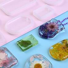 6pcs Round/Rectangle Pendant Silicone Mold Set, Crystal Epoxy Resin Jewelry Making Casting Molds - 6pcs/set - View 6
