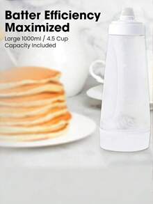 1pc Batter Dispenser, Pancake Mix Dispenser With Whisk Ball And Stand Base, Pancake Batter Mixer With BlenderBall For Pancakes, Crepes, Waffle, Muffins,  Cupcakes, And More,Pancake Batter Dispenser – 2-In-1 Pancake Dispenser Mixer Bottle With Stainless Steel Wire Whisk Ball – Pancake Maker, Also Used For Nutritional Supplements.Easy-To-Pour Pancake Batter Dispenser With Mixing Balls-Suitable For Cupcakes, Muffins And Pancakes-Kitchen Gadgets With Measuring Marks-Hand-Cranked Batter Mixing Bottle-Batter Dispenser-Cream Mixing Distribution Pot. - Multicolor - View 4