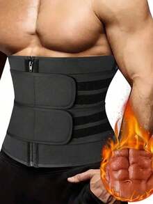 1pc Adjustable Waist Belt - Shapes Waist & Abdomen, Enhances Sweating During Workout - Black - View 9