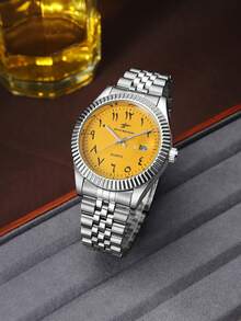 RICECGO A Men's Wristwatch With Eye-Catching Colors That Complement Street-Style Outfits, Exuding A Vibrant And Stylish Vibe - Silver - View 3
