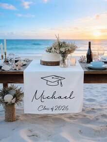 1pc - Customized Graduation Party Table Runner, Customized Graduation Cap Desk Decor, Class Of 2026, Graduation Celebration Decor, Suitable For Weddings, Birthdays, Anniversaries And Various Events, Graduation Gift - Multicolor - View 4