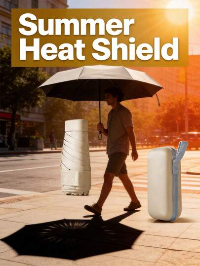 轻便折叠伞，超轻迷你口袋伞，带拉链卡套，六根伞骨，可折叠便携遮阳伞，晴雨两用伞，女士防紫外线遮阳伞，适合通勤、旅行、上学、郊游、日常使用、雨天出行，旅行必备