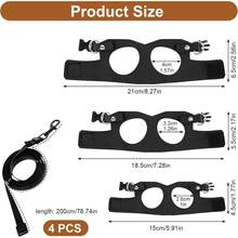 3 Pack Bearded Harness And Leash Set, Adjustable Nylon Bearded Accessories With 3 Sizes Vests, 6.56ft Lead Reptile Training & Walking Accessories(Black) - Brown - View 3