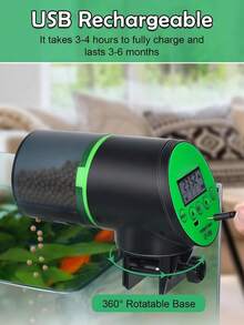 ENSSU Alat Pemberi Makan Ikan Otomatis, Dispenser Makanan Ikan Otomatis Isi Ulang dengan Timer dan Layar LCD, Alat Pemberi Makan Ikan/Kura-kura Elektrik Cerdas Tahan Lembap untuk Akuarium & Tangki Ikan, Kapasitas Besar 200ml - MultiWarna - View 5