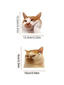 Cute Pet Fashionable Cool Cat Creative Car Sticker, Cat Expression Pattern, Suitable For Phone, Computer, Luggage Decoration, Personalized Sticker, Skateboard Decoration, Cute Pattern, Easy To Stick And Not Easy To Fall Off, Cover Blemishes And Prevent Scratches, Suitable For Car Fuel Tank Cover And Smooth Surface Daily Decoration - A - View 12