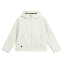 Chaqueta impermeable y cortavientos LI-NING para mujer, con sistema repelente al agua y alta transpirabilidad, ideal para actividades al aire libre y uso casual (AFDVB48). - Beis - Ver 3