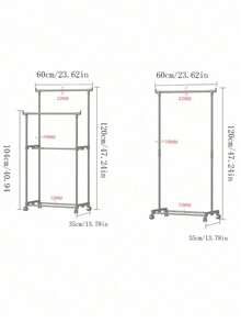 1 chiếc giá treo quần áo đôi có bánh xe, móc treo quần áo đa năng dùng trong phòng ngủ. - Nhiều màu - Xem 4