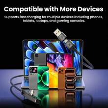 Soporte de metal de aleación 240W 2 en 1 Cable USB + TIPO C a TIPO C, 1.8m Regalo del Día de la Mujer - Multicolor - Ver 2
