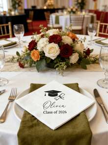 Customized Graduation Tissue, Elegant Graduation Party Decor With Your Name And Graduation Year, Graduation Party Supplies, High-Quality Personalized Event Tissue, 2026 Graduation Party Supplies, Party Games - Multicolor - View 9