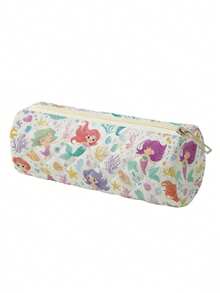 1pc Mermaid Sunflower Wild Floralncil Case, Zipper Large Capacity Stationery Storage Pouch For Female Students School Daily Study - Multicolor - View 1