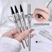 Waterproof & Sweat-Resistant Dual-Ended Eyebrow Pencil, Smudge-Proof Formula, Creates Natural & Full Eyebrows, Buildable Coverage, Precise & Easy Application, Smooth Texture, Suitable For Light Brown To Dark Brown Hair, Daily Wear, Special Occasions & Gift - Multicolor - View 4