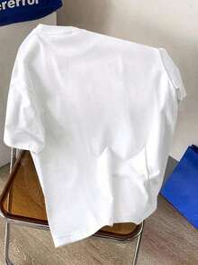 Men's Casual Short-Sleeved Crew Neck T-Shirt In A Single Color, Simple And Fashionable For Everyday Wear In Spring/Summer - White - View 2